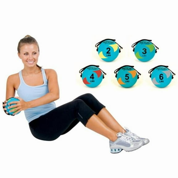 AGM Group 35943 5 in. Power Yoga-Pilates Weight Ball - Teal-Orange