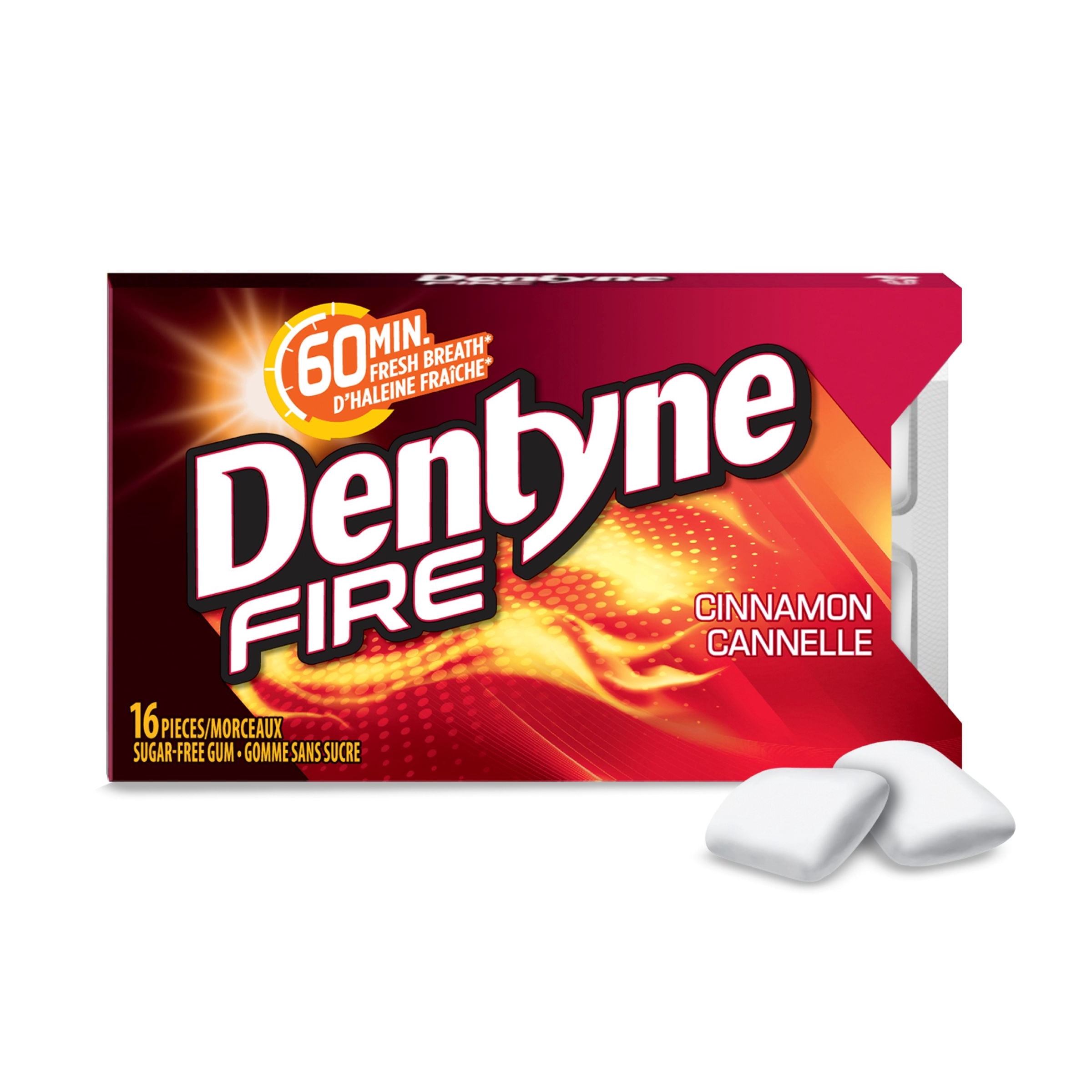 Dentyne Fire, Cinnamon Sugar-free Gum - Pack of 4 (64 Pieces)