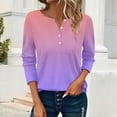 thumbnail image 2 of ZJXFGS 3/4 Length Sleeve Womens, Tops Tops for Women Trendy Summer, Women's Long Sleeve T Shirt Round Neck Casual Tops, Business Casual Tops for Women Purple 3XL, 2 of 5