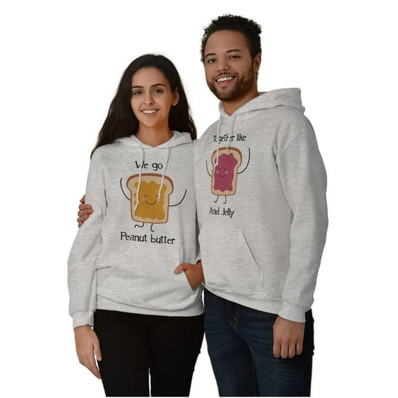 Kawaii Matching Couples Set PB and J Unisex Plus Fleece Graphic Hoodie Brisco Brands 2X
