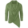 thumbnail image 1 of DPTALR Hommes Hiver Vintage Asymétrique Tas Col Solide Manches Longues Tops Chemises, 1 of 6