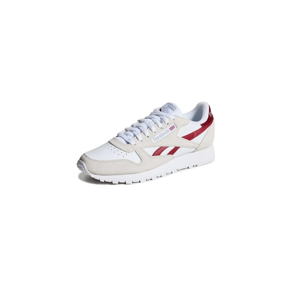 Reebok Unisex Leather Sneaker, Pure Grey/Classic Burgundy/White, 11.5 US Men