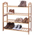 thumbnail image 3 of Ktaxon 4 Tiers Shoe Rack Shoe Shelf 12-16 Pairs Shoe Storage Organizer Space Saving, Wood Color, 3 of 11
