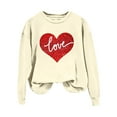 thumbnail image 4 of Baqcunre Valentine'S Day Shirts For Women Love Women's Love Printed Round Neck Long Sleeve Top(Beige S-XXL),Long Sleeve Shirts For Women Graphic Tees Holiday Tops For Women 2023 Womens Tops, 4 of 4