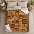 thumbnail image 5 of Rustic Harvest Pattern Pattern, Cozy Friendship Quote Scene, Warm Flannel Blanket for Ranch House and Living Room, Art Lovers Thanksgiving Gift, Festive Home Decor, 5 of 9
