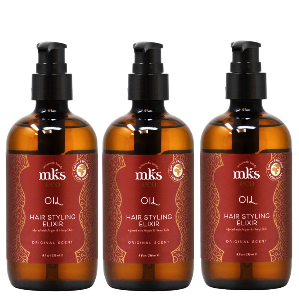 MKs Eco (Marrakesh) Oil Hair Styling Elixer Original Scent 8 oz. (Pack of 3)