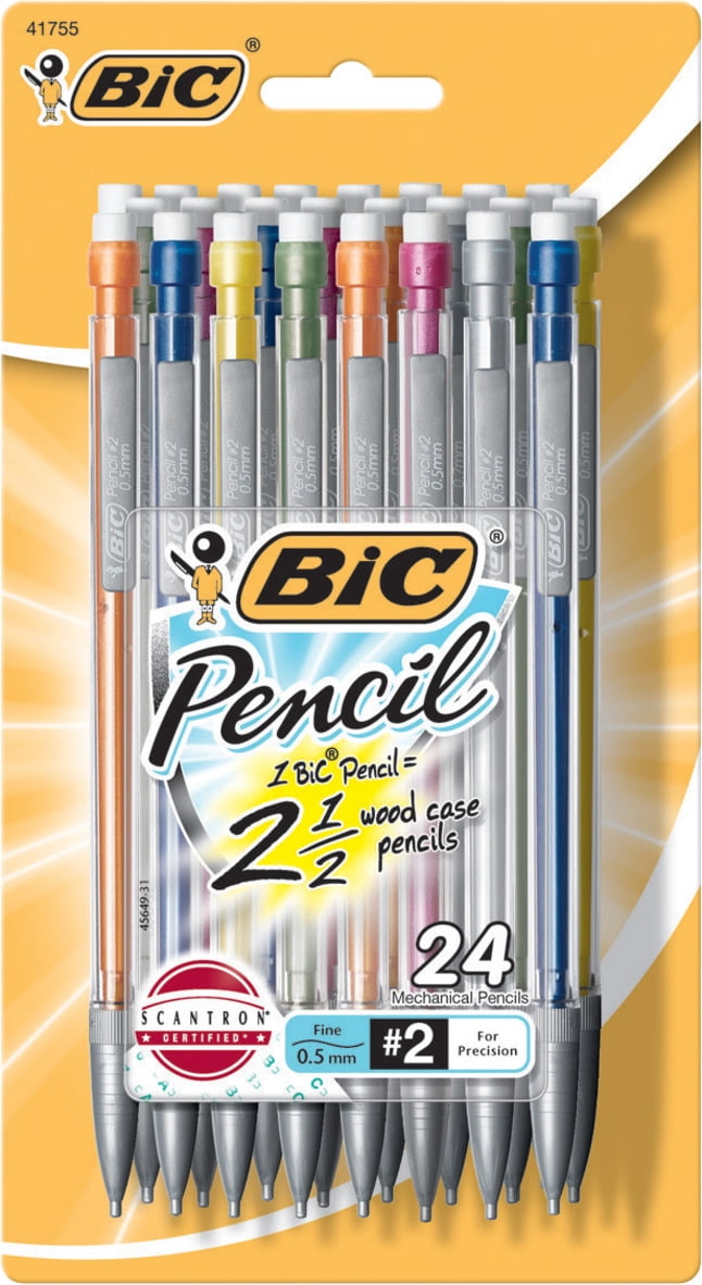 BIC Xtra-Precision Mechanical Pencil, Metallic Barrels, #2 Pencil, 24 Count  - Walmart.com