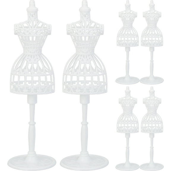 Raindrops 6-Piece White Plastic Dress Form Mannequin Set for Home Decor and Display Purposes