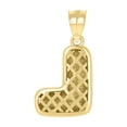 thumbnail image 2 of 10k Yellow Gold Unisex Initial Alphabet L Nugget Charm Pendant, 2 of 3