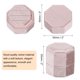 thumbnail image 2 of Caja de anillo de terciopelo Uxcell, soporte para exhibición de anillos de boda de 3 ranuras, caja de regalo para anillos de joyería rosa claro, 2 of 7