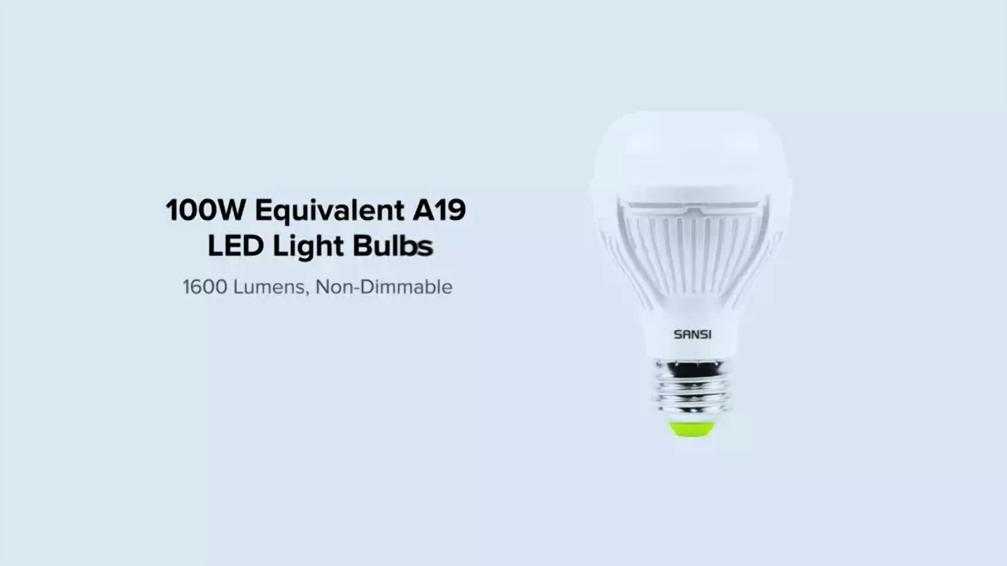 Sansi Led Light Bulb 4 Pack 13W 1600Lm 100W Equivalent A19 3000K E27 Home Lamp