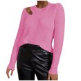 thumbnail image 2 of Black**Friday on Sale ChaoHeng Sweaters for Women Trendy Women's Off Shoulder Lace Pullover Sweater,Irregular Hem Boho Style Knit Top, 2 of 6
