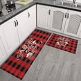 thumbnail image 3 of Red Plaid Kitchen Rugs and Mats Sets Of 2,Kitchen Decoration Rugs,Rubber Backing Non-Slip Floor Mat for Sink Washable Waterproof Laundry Room Runner Rugs, 3 of 7