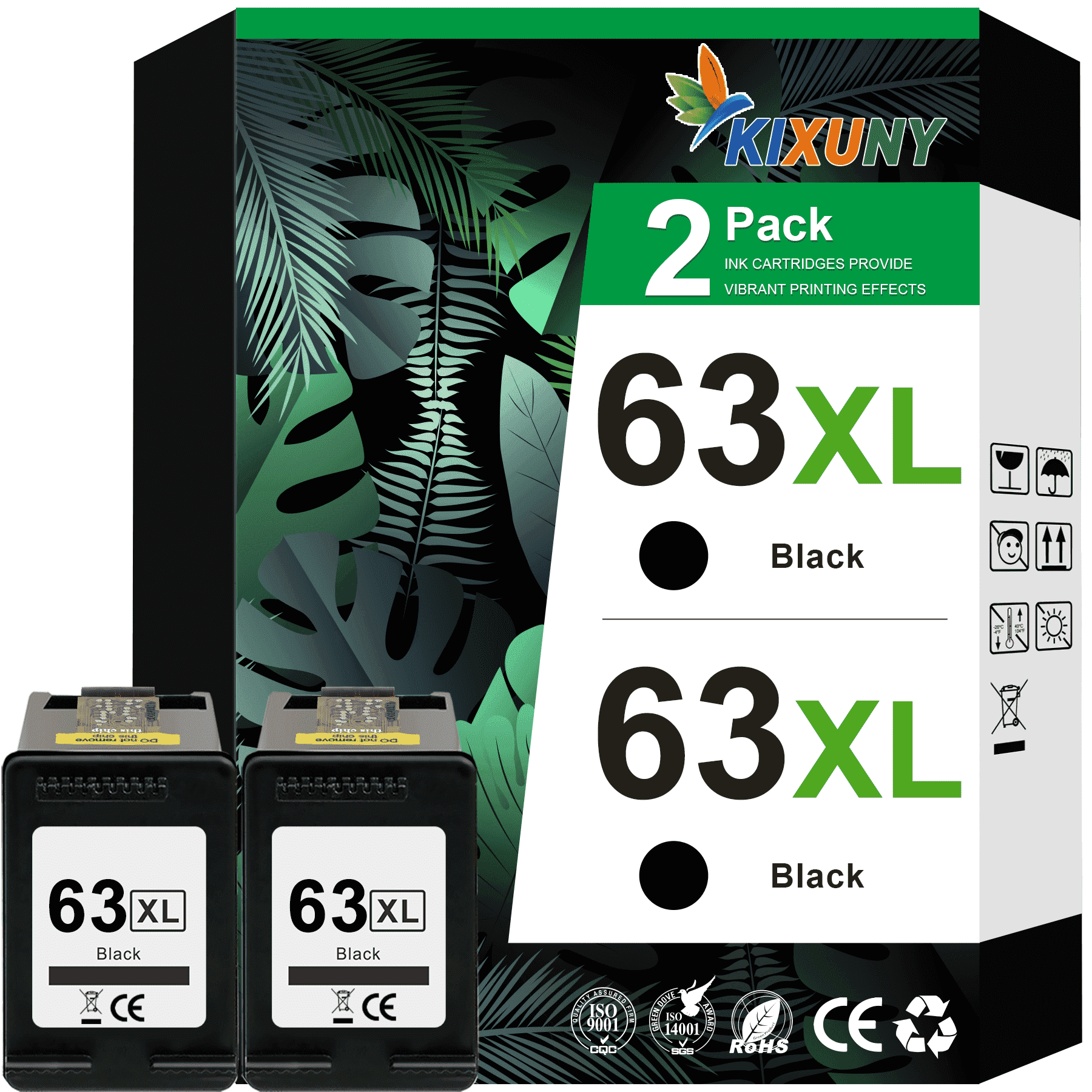 HP 63 Black, Tri-Color Ink Cartridge, DeskJet, OfficeJet, Envy