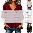 thumbnail image 3 of ClodeEU Women's Deep V Neck Ruffle Babydoll Blouse,Short Flare Sleeve Loose Peplum Tunic Top Black,Women's Plus L, 3 of 5
