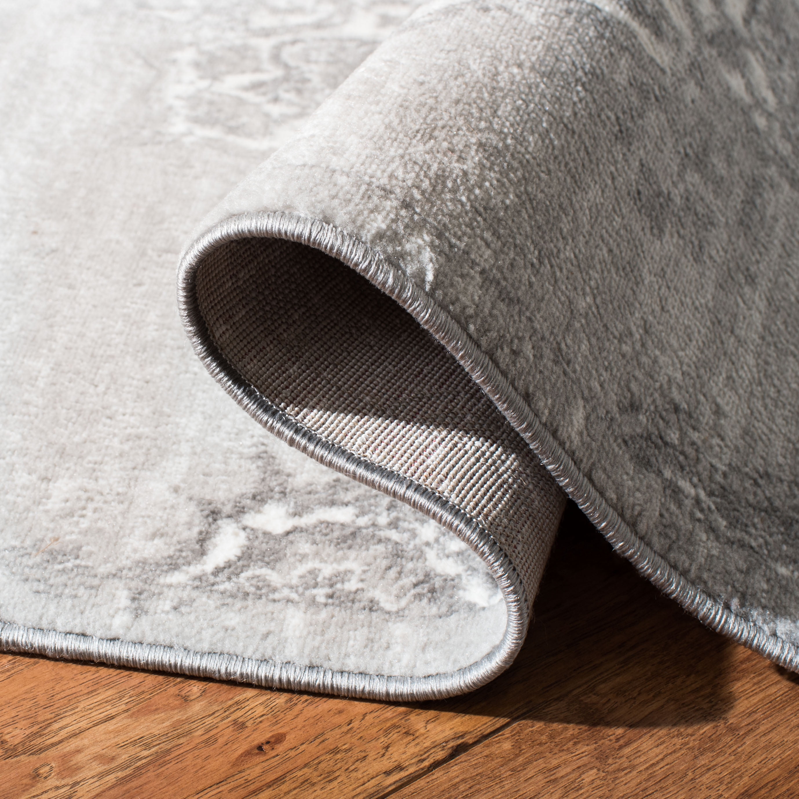 SAFAVIEH Brentwood Dimitri Floral Bordered Runner Rug, 2' x 20', Grey/Ivory
