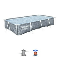 Bestway Steel Pro Rectangle Above Ground Pool Set, 12' x 6'7" x 26"