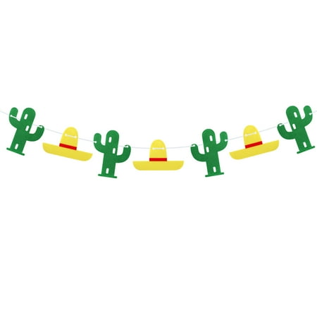 Tineasur Cactus Hat Party Banner for Indoor Outdoor Decoration 2Sets