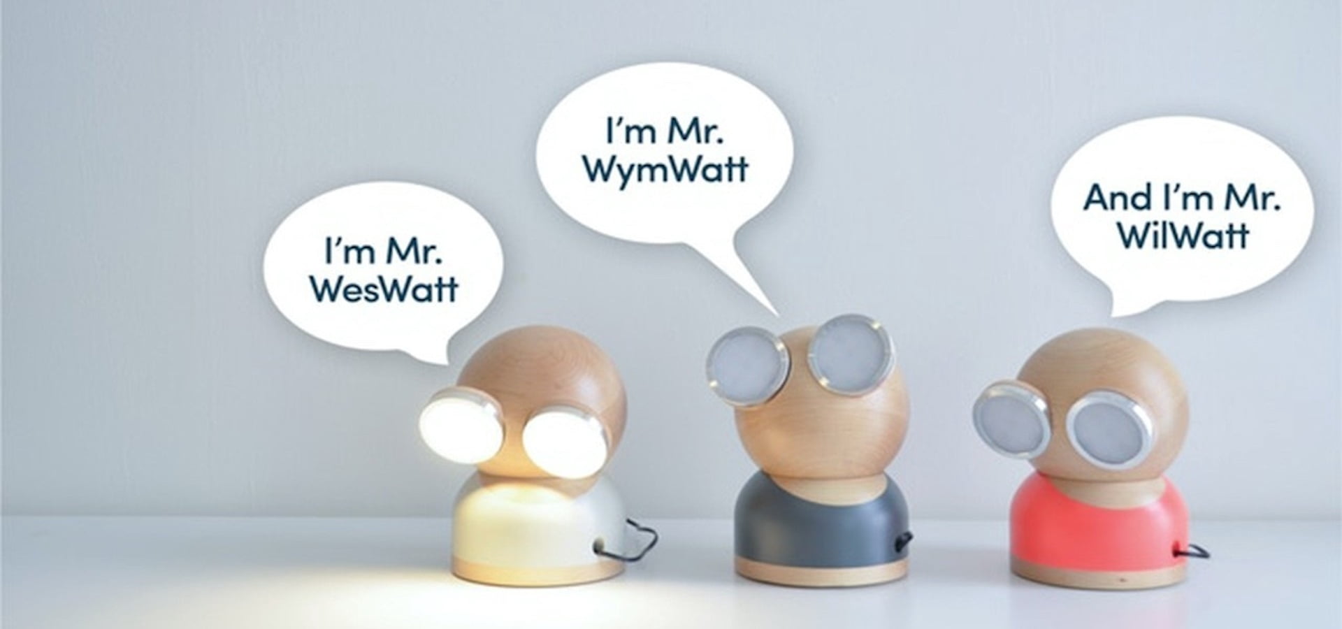 DesignNest Goggle Lamp Mr Watt Portable LED Real Wood Desk Lamp, Touch Control, 360° Rotating Table Lamp USB-C Rechargeable Full Range Dimming Home Bedroom Office Gift