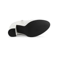 thumbnail image 5 of BLISSFUL STEP Women's Round Toe Zip Block High Heels Ankle Boots White 9, 5 of 7