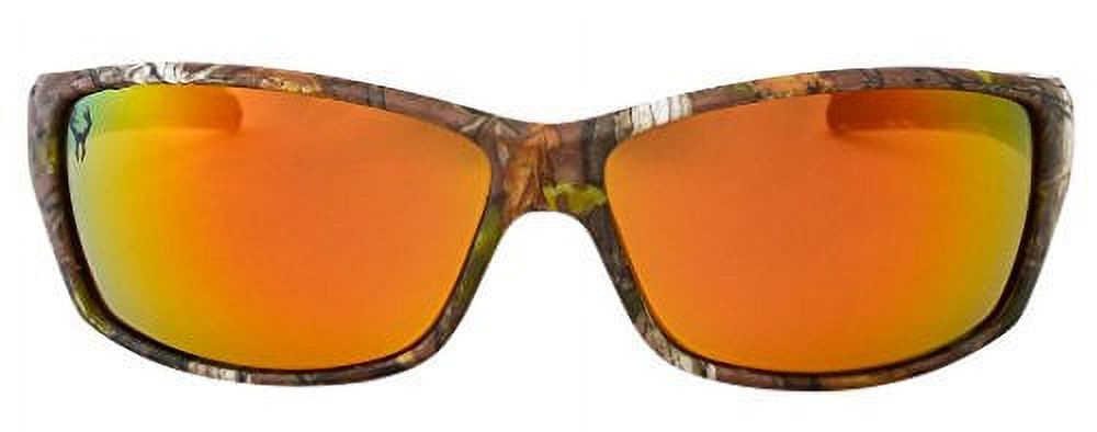 Hornz Brown Forest Camouflage Polarized Sunglasses for Men Full Frame & Free Matching Microfiber Pouch - Brown Camo Frame - Orange Lens - image 3 of 6