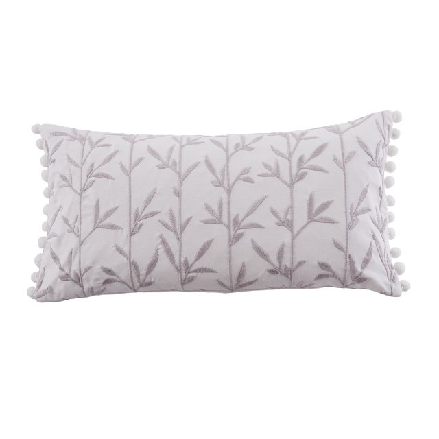 Levtex Home - Pippa - Cojín decorativo (30 x 61 cm) - Hojas - Gris y crema
