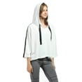 thumbnail image 3 of Women’s Crop Top Hoodie Sweatshirt Oversized Casual 3/4 Sleeve One Size White, 3 of 7