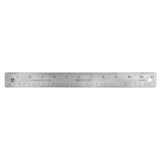 Westcott Stainless Steel Office Ruler with Non Slip Cork Base, 12 inch -  