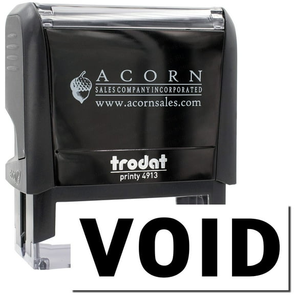 Large Self-Inking Void Stamp, Trodat Printy 4913, Press and Print Stamping, Impression Size 7/8" x 2-1/4", Up to 10,000 Impressions - Black Ink