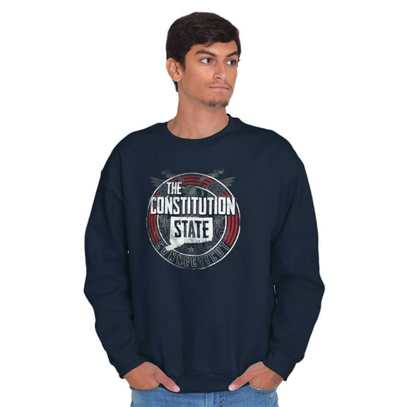 Connecticut Distressed Retro State Sweatshirt for Men or Women Brisco Brands S