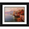 thumbnail image 1 of Obuchovsky, Yury 14x12 Black Ornate Wood Framed with Double Matting Museum Art Print Titled - Mikonos. Night Lights, 1 of 4