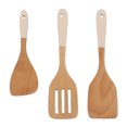 thumbnail image 1 of Juego de espátula de madera de 3 uds., juego de utensilios de cocina ligeros resistentes al calor para el hogar, cocina blanca, 1 of 8
