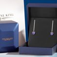 thumbnail image 5 of Gem Stone King 14K Yellow Gold Blue Tanzanite and Lab Grown Diamond Dangle Earrings for Women | 1.36 Cttw | Gemstone December Birthstone | Heart Shape 5MM, 5 of 6