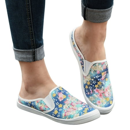 

ZIZOCWA Women s Sandals Women Closed Toe Sandals Women Small Floral Pattern Sneakers Soft Sole Massage Flat Sneakers Fashion Casual Lace Up Casual Sho 7