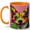 Orange, variant on Pop Art Corgi Coffee Mug, Colorful Dog Mug, Ceramic 11 oz