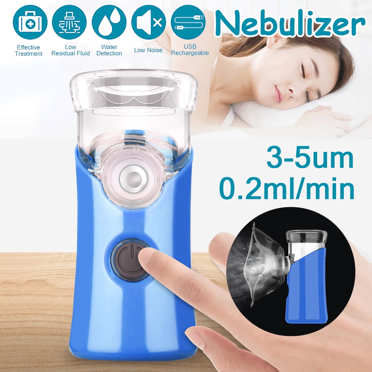 Ultrasonic Nebulizer Machine Handheld Nebulize Humidifier Inhaler Mini  Portable Handheld with Timing Function for Adult&kid Health Care -  