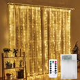 thumbnail image 2 of Cortinas de luces navideñas para ventanas, guirnaldas de luces LED de Año Nuevo, guirnaldas alimentadas por batería, decoraciones en cascada, 2 of 5