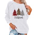 thumbnail image 1 of Gibobby Sudaderas Navideñas para Mujeres Sudadera con capucha de manga larga con estampado navideño para mujer(Blanco,G), 1 of 4