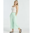 thumbnail image 5 of Real Essentials 3 Pack: Women's Ultra-Soft Wide Leg Loose Capri Open Bottom Pants - Yoga Lounge Pockets(Available in Plus), 5 of 7