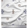 thumbnail image 1 of Soimoi Tissu Satin Modal Bleu Imprimé Butidar Jamdani au Mètre 42 Pouces de Large, 1 of 2