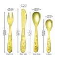 thumbnail image 3 of ReaNea Toddler Utensils Stainless Steel Gold Kids Silverware Set Toddler Forks, Baby Spoons and Knife 4 Pieces, 3 of 7