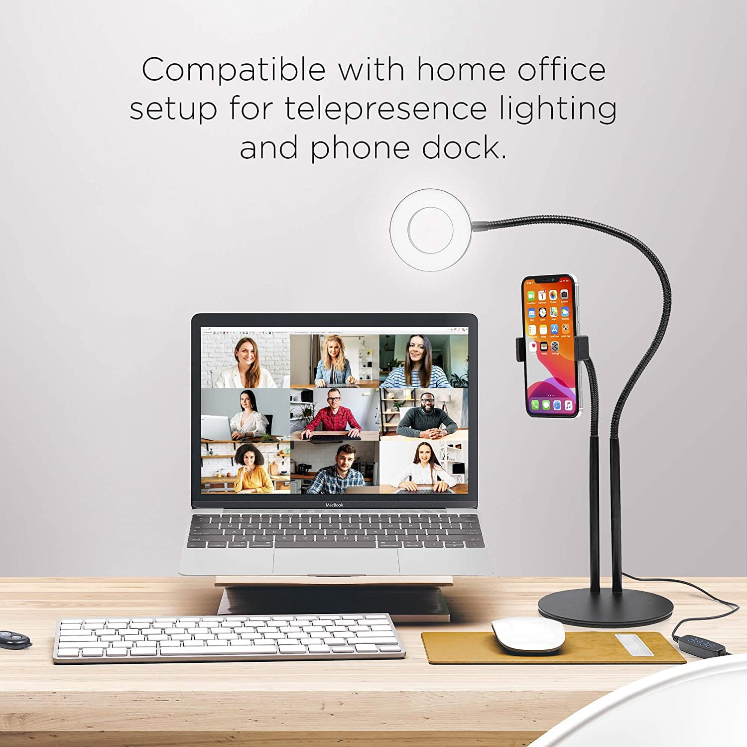 LED Ring Light Phone Holder with Bluetooth, USB Selfie Ring Light Phone Stand, Vlogging Live Stream Light Kit
