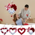 thumbnail image 1 of Bague Cœur Pompon de la Saint-Valentin 1Pcs Guirlande Cœur Pompon avec 20 Boules Rouges et Cœurs en Acrylique pour Décoration de Chambre Romantique et Fête JASKFLY, 1 of 9