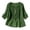 Army Green, variant on Babysbule Women Embroidered Notch V-Neck Blouse 3/4 Puff Sleeve Loose Fit Top for Boho Casual Vacation Daily Outfits