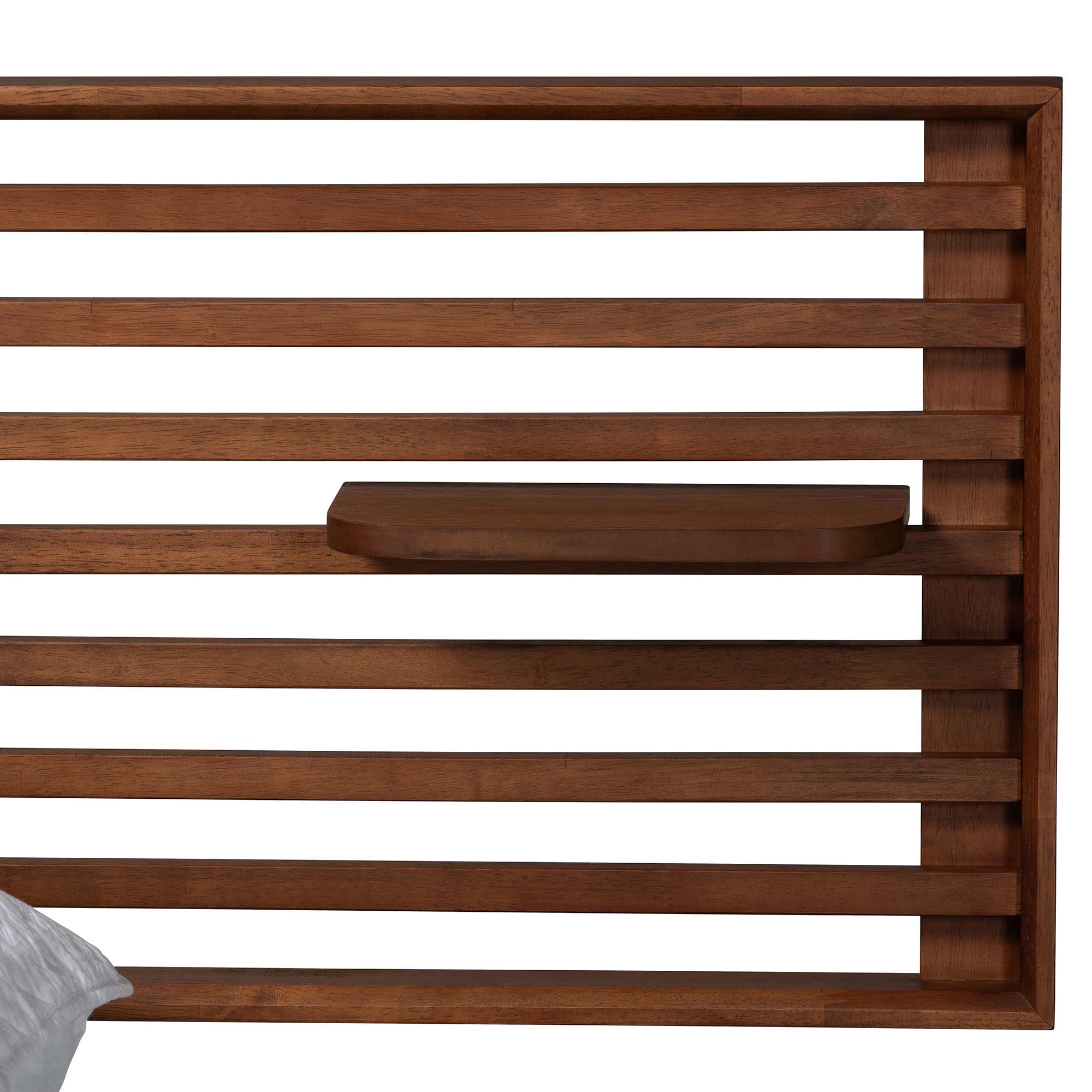 Baxton Studio Elvina Mid-Century Platform Bed, King, Ash Walnut