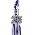 thumbnail image 3 of Endea Graduation Purple/White Mixed Color Graduation Tassel with Silver Date Drop, 3 of 11