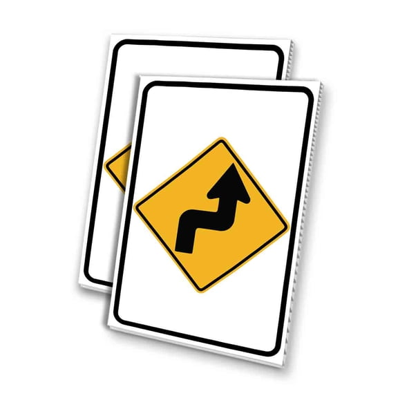 Right Reverse Turn (24" X 36") 4mm Corrugated Plastic Panel, Graphics Applied To 1 Side (Pk of 2)