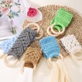 thumbnail image 5 of Uxcell 3Pcs Handmade Crochet Towel Holder, 10"x2.4" Hanging Kitchen Towel Ring, 5 of 6