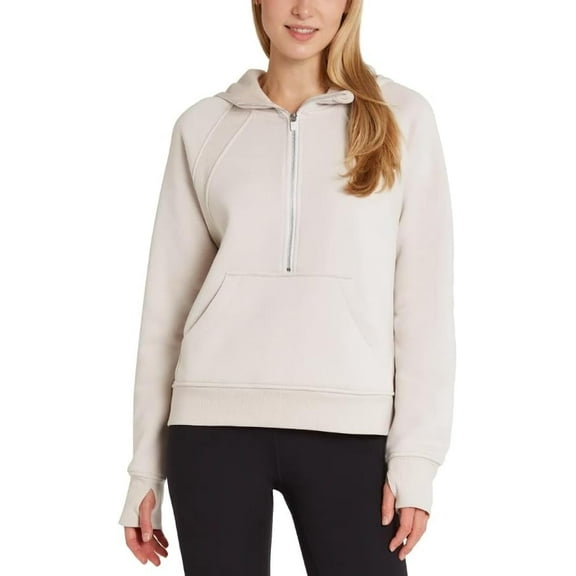 Danskin Ladies' Half Zip Hoodie, Tan, Size 3XL