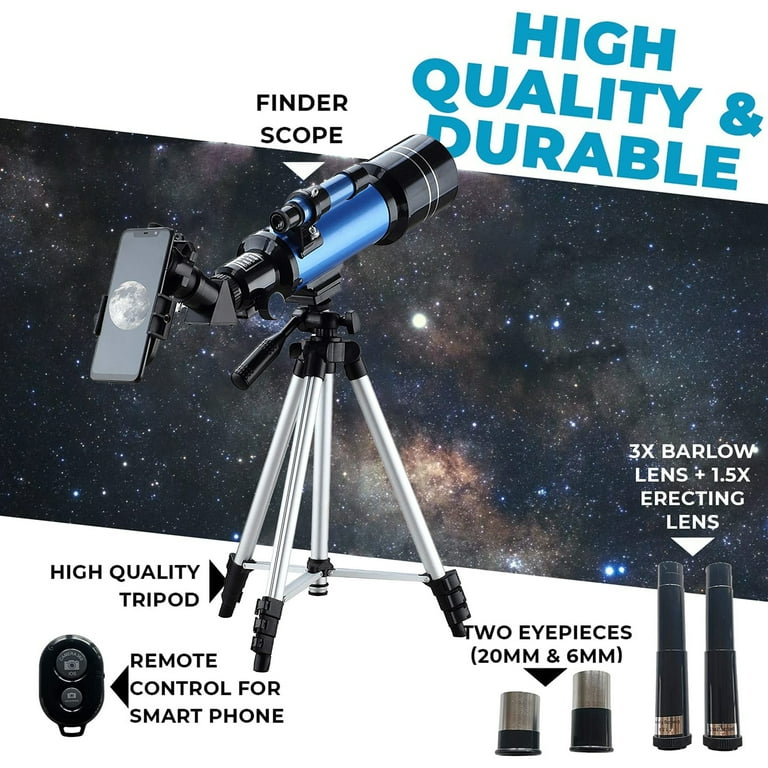 Sugift Telescope for Kids Adults and Astronomy Beginners 70300 Telescope with Phone Adapter